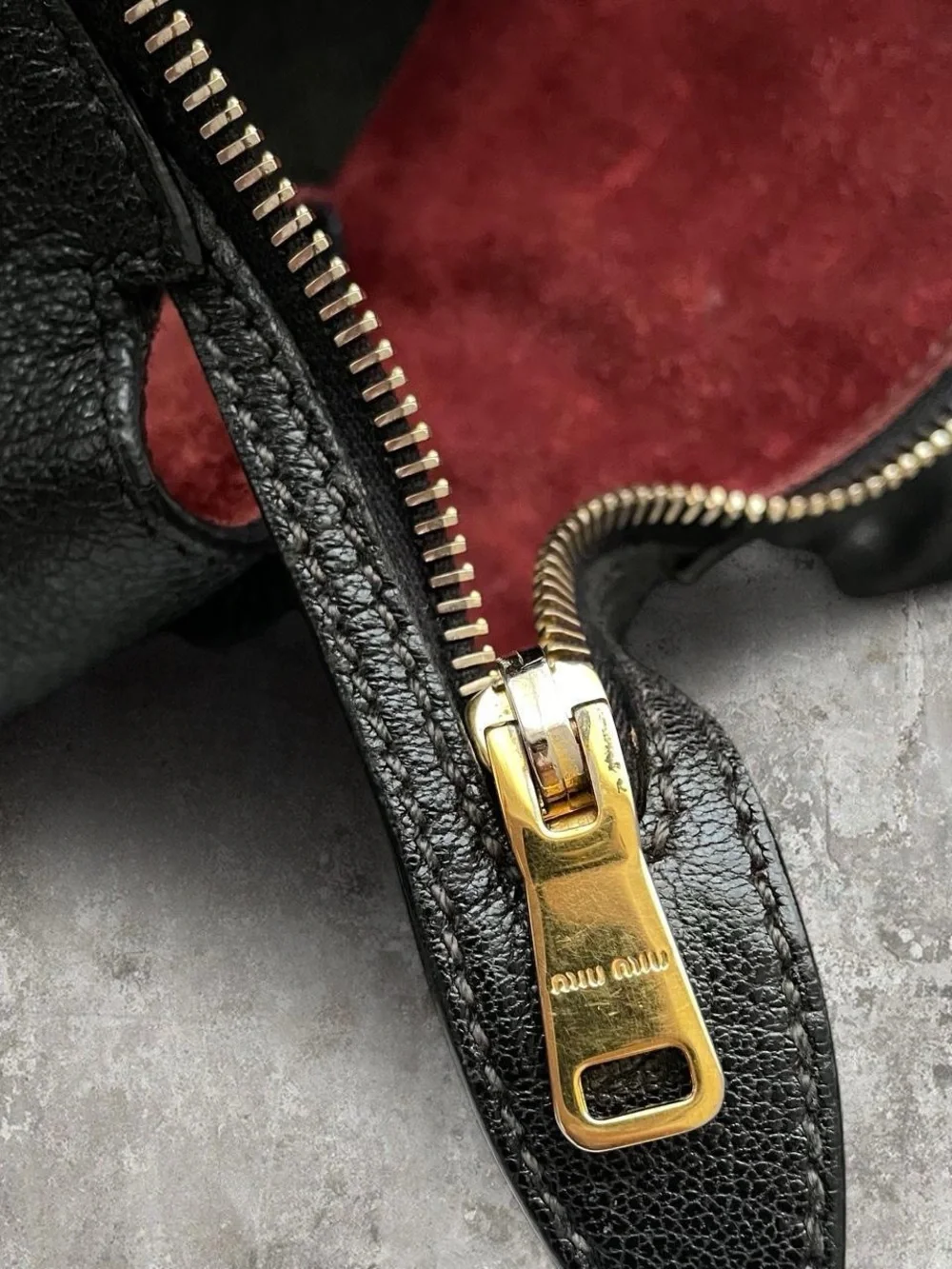 Y2K Miu Miu Black Leather Top Handle Tote with Luxury Designer Gold Accents